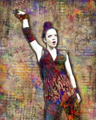 SHIRLEY MANSON of GARBAGE Pop Art 16x20in Poster, GARBAGE tribute Free Shipping - Image 1 of 4
