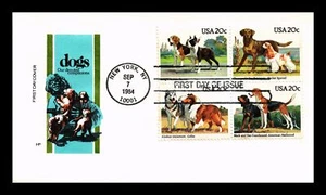 US COVER DOGS FIRST DAY ISSUE SETENANT SCOTT 2101A HOUSE OF FARNAM CACHET - Picture 1 of 2