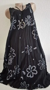 Sommerkleid Strandkleid Sandy Gr. 48 Made in Italy Schwarz ohne Arm A-Linie - Bild 1 von 3