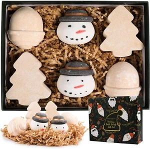 Bath Bombs Gift Set 6 Piece Lavender Vanilla & Rose Handmade Bubble Bath Fizzies - Picture 1 of 6