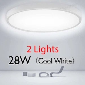 2x LED ceiling light round ceiling lamp corridor light 28W living room bedroom - Picture 1 of 13