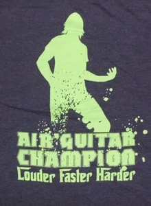 T shirt Air Guitar Champion M nuova senza etichette iron maiden ac/dc metallica slayer - Foto 1 di 5