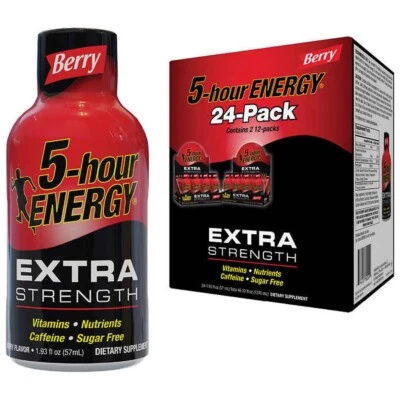 5-Hour Energy Extra Strength Beverage, Berry, 46.32 Fl Oz 24 Pk Exp: 10/26 - Image 1 of 2