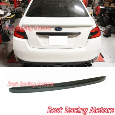 Para Subaru WRX STi 2015-2021 / 12-16 Impreza 4 puertas maletero manija moldura de licencia (CF) Foto 1 de 2