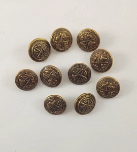 10) Vtg Royal Blackheath Golf Club Logo Brass Button Set ~approx. 1.5 mm / .6 in - Picture 1 of 6