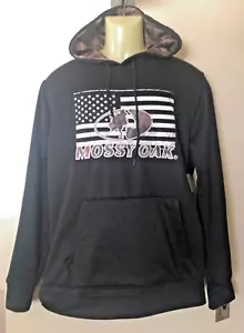 Neu mit Etikett Mossy Oak Hoodie schwarz amerikanische Flagge tarnfarben XL für Herren - Bild 1 von 5