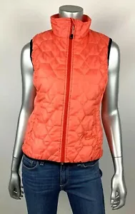 Marker Womens Vest S Ski Outdoors Quilted Coral Red Puffer Full Zip Mock Neck - Picture 1 of 9