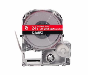K-Sun 224WR White on Red PX Tape 1" KSun 24mm Epson 224WRPX - Picture 1 of 2