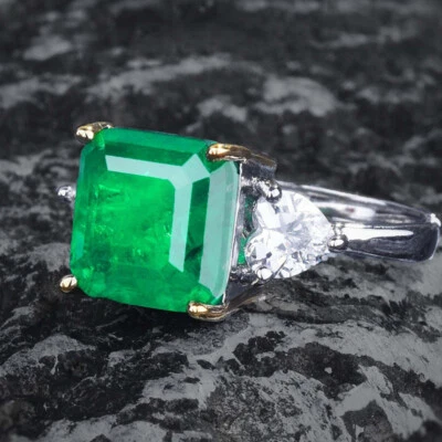 New Classical Mother Jewelry Neon Green Tourmaline Gemstone Silver Women Ring - Image 1 of 4