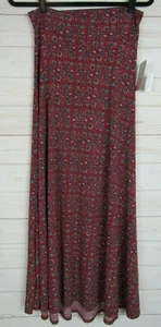 Maxi falda floral roja oscura Lularoe para mujer talla XS NUEVA CON ETIQUETAS - Imagen 1 de 3