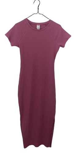 UNDERCOVER Abito VS rosa cotone contorno a costine midi spacco fucsia taglia M nuovo con etichetta primavera 24