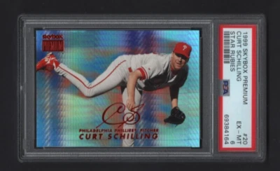 Skybox Premium Star Rubies #20 Curt Schilling 1999 PSA 6 Highest Pop 1 SP #/50 Foto 1 de 2