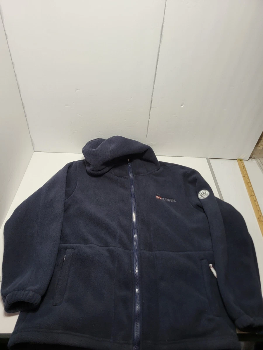 Outdoor Norway Mens 2XL Jacket Coat Black Fleece Hoodie Full Zip