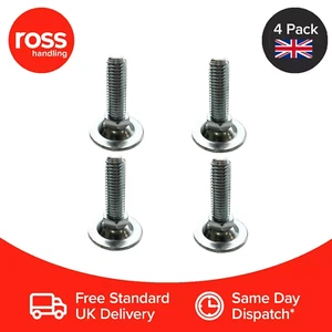 Pack of 4 - M10x30mm All Metal Low Profile Threaded Levelling Feet Base 30mm UK - Picture 1 of 1