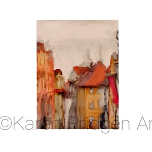 ACEO ATC Art Card Painting Print Signed Oil Italian Cityscape Italy Village - Picture 1 of 3