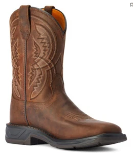 Ariat Kid's Work Hog Brown Leather Western Boot 10042412 - Picture 1 of 4