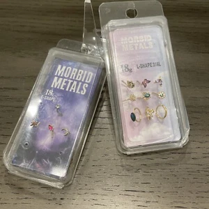 Morbid Metals 18G L Shape 316L Surgical Steel Nose Stud & Hoops 13 Pieces - Picture 1 of 6