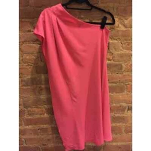 Aqua Bloomingdales One Shoulder Batwing Fuschia Pink Party Dress Small - Imagen 1 de 7