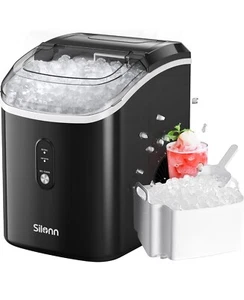Nugget Ice Makers Countertop,Pebble Ice Maker with Self-Cleaning, 33lbs/24H - Picture 1 of 8