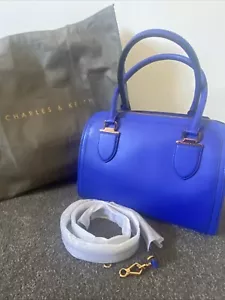 Charles Keith Electric Cobalt Blue Speedy Style Bag New - Picture 1 of 8