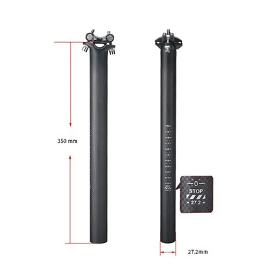 Tubo de tija de sillín de fibra de carbono 3K mate para ciclismo bicicleta de carretera tija de sillín de bicicleta 27,2 mm Foto 1 de 4