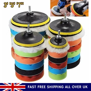 8X Car Polishing Pads 3/5/7 Inch Buffing Waxing Disc Tool with Drill Adapter.... - Picture 1 of 6