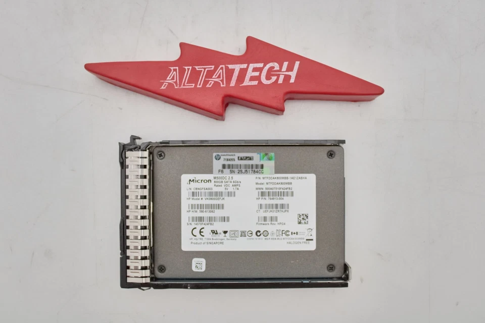 HP 765016-001 800GB 6G SFF SATA 2.5 VE SC SSD SOLID STATE DRIVE - Image 1 of 4