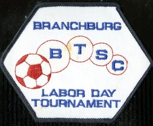 BRANCHBURG TRAVEL SOCCER CLUB LABOR DAY TOURNAMENT Vintage Embroidered Patch - Picture 1 of 2