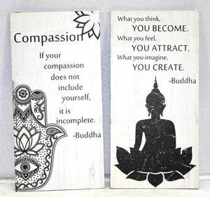 Meditación Zen Decoración del Hogar Signos Buda Citas Tamaño 12" X 6" Cada Nuevo - Imagen 1 de 3