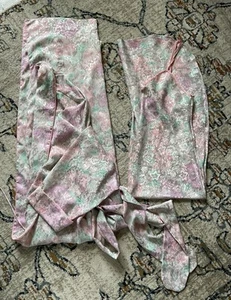 Vintage Christian Dior Peignoir Lingerie Set Floral Nightgown & Robe Sz S - Picture 1 of 15