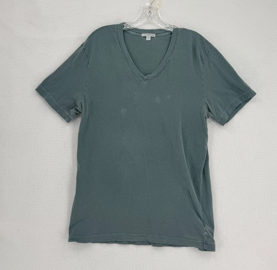 James Perse Mens Blue V Neck Short Sleeve T Shirt Sz 3/L - Image 1 of 4