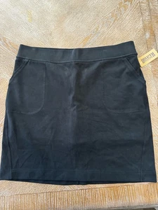 NWT Duluth Trading Co Black Skort Large Waist 38” Length 20” Pockets Cotton - Picture 1 of 6