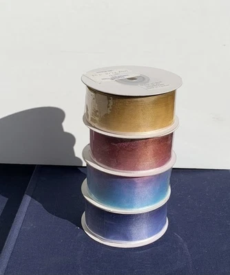 4 Roll, 29 Yard x 35 MM Two Tone Gradient Shimmer Organza Wire Ribbon - Image 1 of 4