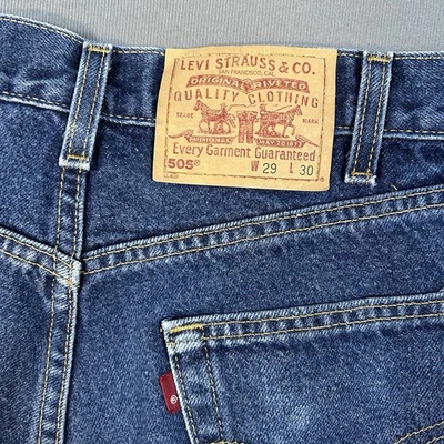 Vintage Levis 505 Jeans Mens 29 Regular Blue Straight 2002 Made In USA 29x30 - Image 1 of 4