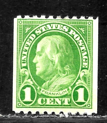 HICK GIRL-OLD 完好美国 SC#604 Franklin,COIL ISSUE 1923 - 29 X6022 — 第 1/2 张图片