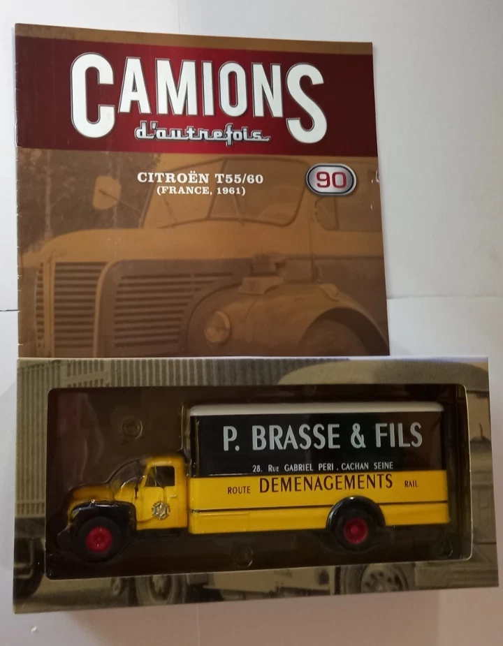 CAMION D'AUTREFOIS -N°90 - CITROEN T55 60 "BRASSE & FILS" (1961) - 1/43 - Photo 1/4