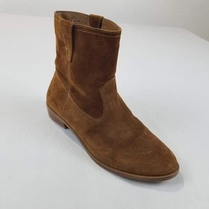 Rebecca Minkoff Damenstiefel 7,5 braun Wildleder Knöchel Western zum Überziehen niedriger Absatz - Bild 1 von 10