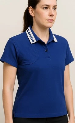Camisa polo de tiro para mujer Lady Beretta azul real talla mediana acolchada hombro”  Foto 1 de 4