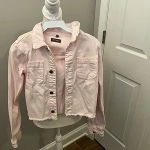 Girls DL1961 Jacket Pale Pink Denim Sz Large - Picture 1 of 2