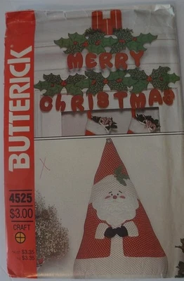 Butterick 4525 Christmas Craft Centerpiece Wall Decor Decoration Sewing Pattern  - Image 1 of 2
