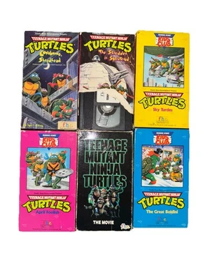 Teenage Mutant Ninja Turtles Vintage VHS Lot TMNT Animated Lot Of 6 VHS - Image 1 of 4