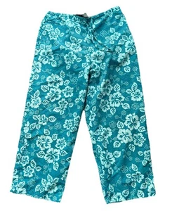 LL Bean Para Mujer M REG Capri Cordón Elástico Cintura Bolsillos Tropical Nylon Azul - Imagen 1 de 4