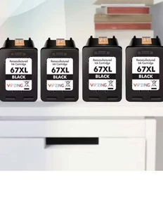 67xl Tintenpatrone schwarz: 4 Packungen - Bild 1 von 1