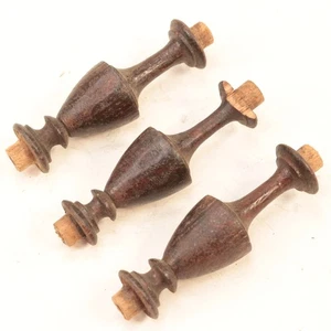 Wooden Clock Rail Decorations 2-13/16 inches Vintage Set of Three - XC411 - Picture 1 of 3