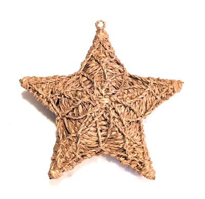RÚSTICO MIMBRE ESTRELLA COLGANTE PARED GRANJA CORONA NAVIDAD DECORACIÓN NAVIDEÑA 14" Foto 1 de 4