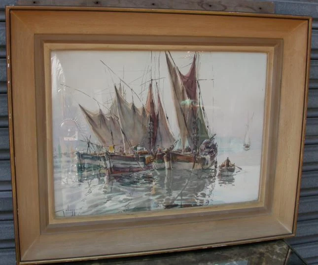 Port d'Antibes Aquarelle Signée Georges Chappuis - Photo 1/1