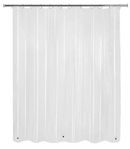 Crystal Clear 100% Peva 70"x71" Shower Curtain w/ magnets Light weight Mainstays - Picture 1 of 8