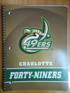 Nuevo Cuaderno escolar en espiral forrado UNCC 49ers Niners Charlotte graduado regalo universidad - Imagen 1 de 3