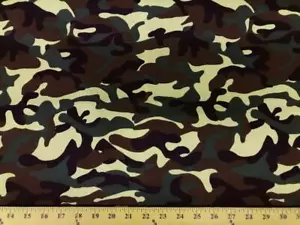 100% Cotton Canvas Army Camouflage Print Fabric Sold By The Yard - Picture 1 of 2