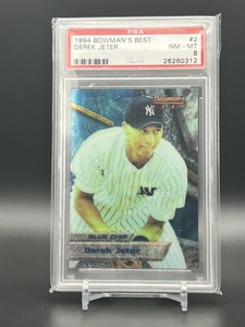 1994 BOWMAN’S BEST  DEREK JETER PSA 8#2 BLUE CHIP YANKEES HOF